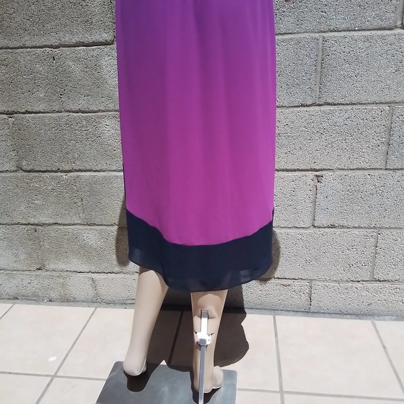 Jessica Simpson Sleeveless Dress Size 6 Fuchsia w/ High Low Hem Criss Cross Back - Picture 7 of 16